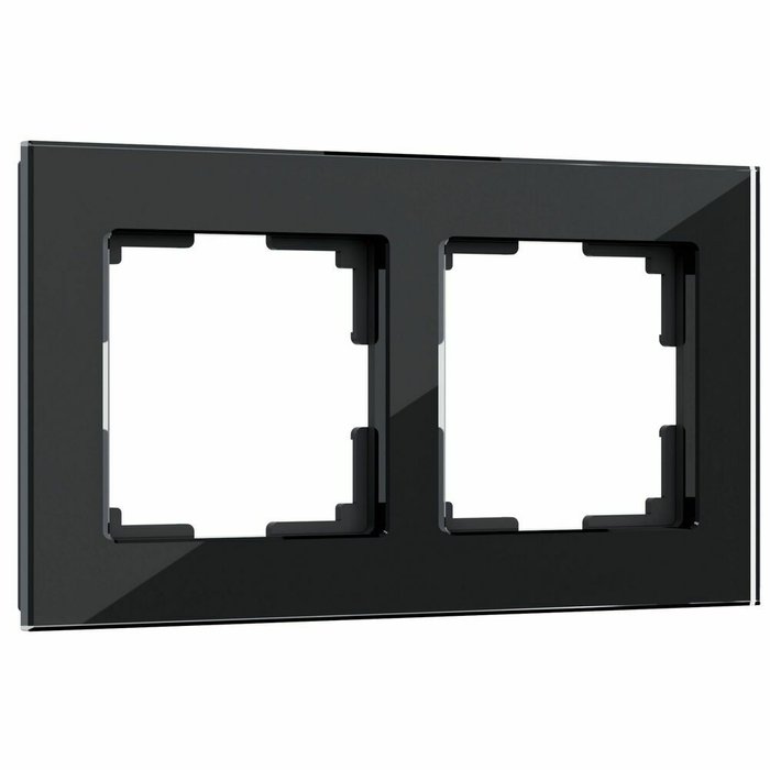 Рамка из стекла на 2 поста Favorit черный W0021108 Рамка из стекла на 2 поста Favorit черный W0021108