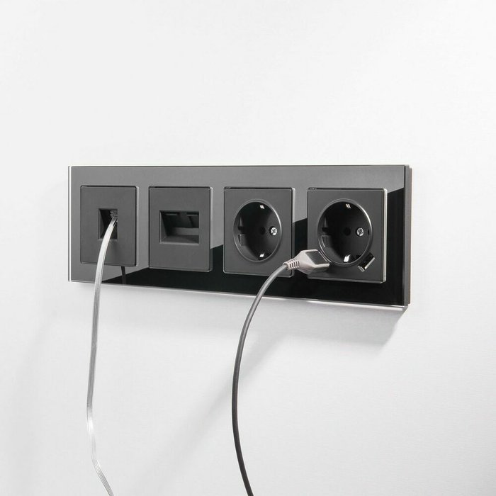 Телефонная розетка RJ-11 черный матовый W1182008 - лучшие Розетки в INMYROOM Телефонная розетка RJ-11 черный матовый W1182008 - лучшие Розетки в INMYROOM