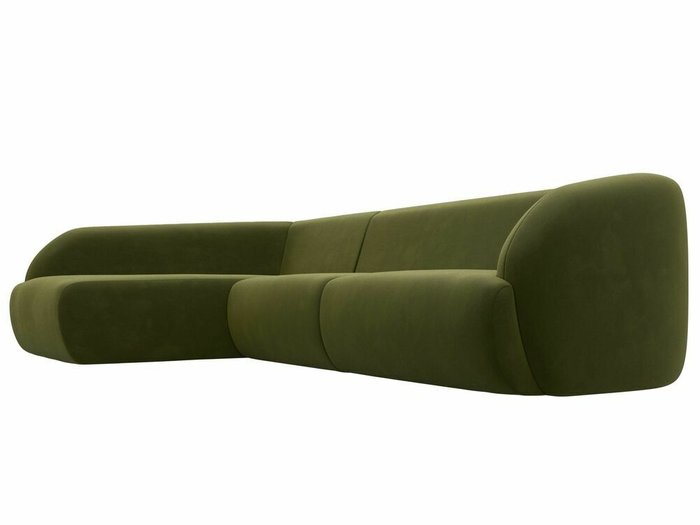 Угловой-диван Лига 041 зеленого цвета левый угол - лучшие Угловые диваны в INMYROOM