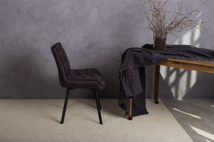 Стул Capella графитового цвета с черными ножками - лучшие Обеденные стулья в INMYROOM