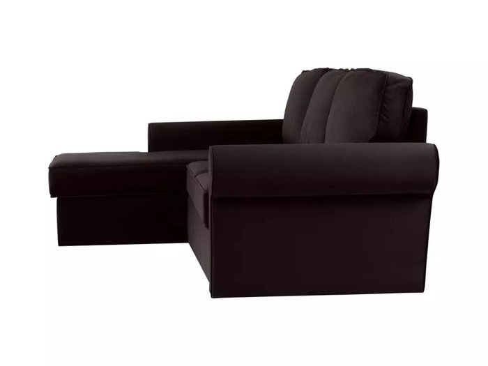 Угловой диван-кровать Murom в обивке из велюра темно-коричневого цвета - лучшие Угловые диваны в INMYROOM