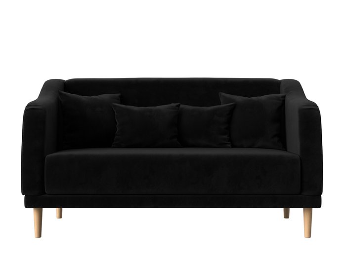 Прямой диван Киото черного цвета - купить Прямые диваны по цене 32999.0