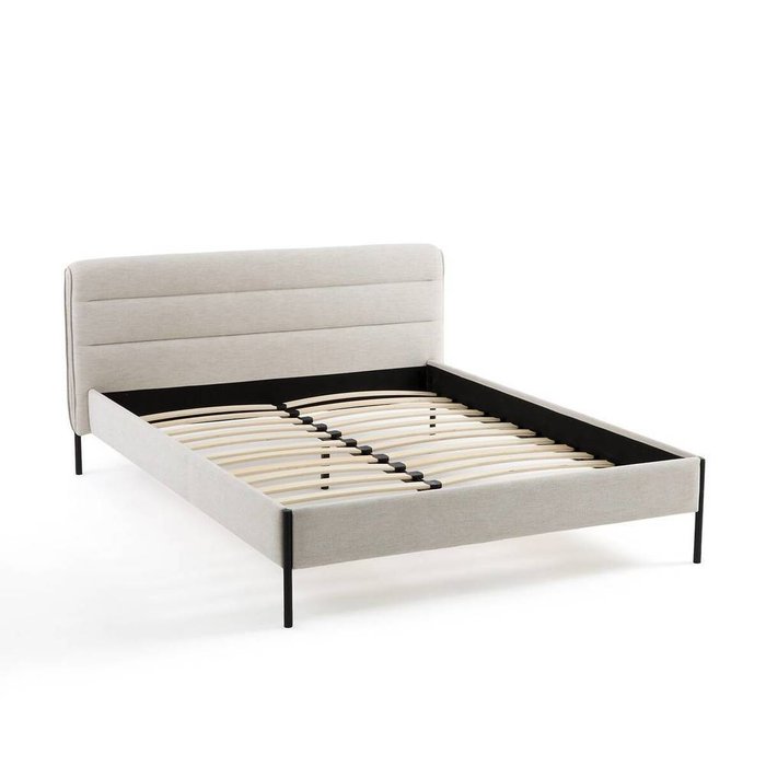 Кровать с основанием Obias 140x190 светло-бежевого цвета - лучшие Кровати для спальни в INMYROOM