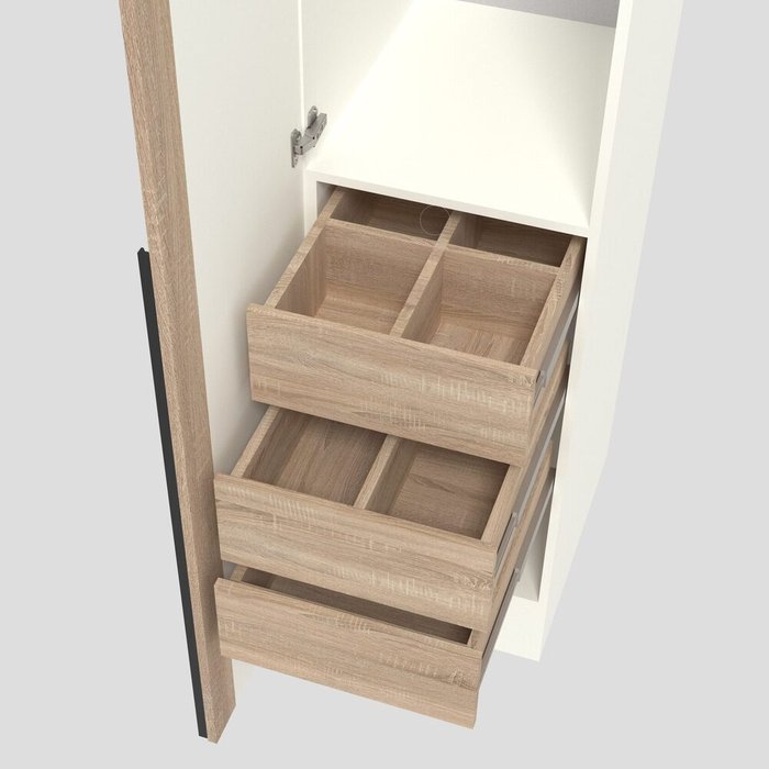 Шкаф с ящиками и вешалкой Абсолют Ш145.1 белого цвета левый - лучшие Шкафы распашные в INMYROOM Шкаф с ящиками и вешалкой Абсолют Ш145.1 белого цвета левый - лучшие Шкафы распашные в INMYROOM