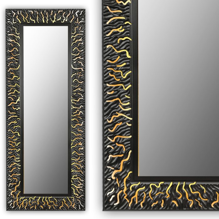 Настенное зеркало CORAL L black - купить Настенные зеркала по цене 65895.0