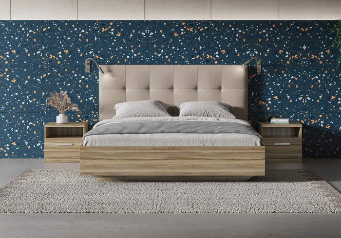 Кровать Vena 160х200 с изголовьем цвета марсала без основания и подъемного механизма  - купить Кровати для спальни по цене 26000.0
