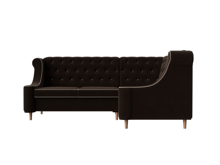 Угловой диван Бронкс коричневого цвета правый угол - купить Угловые диваны по цене 62999.0