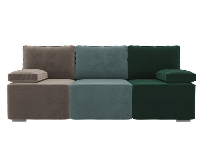 Прямой диван-кровать  Радуга бирюзово-коричнево-зеленого цвета - купить Прямые диваны по цене 33090.0