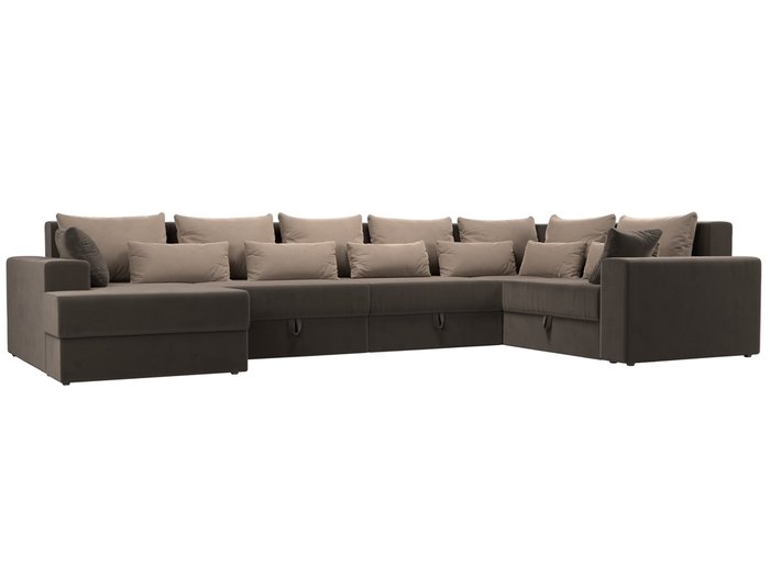 Угловой диван-кровать Мэдисон бежево-коричневого цвета