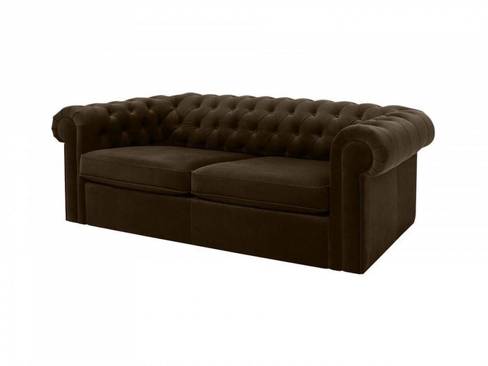 Диван Chesterfield темно-коричневого цвета  - купить Прямые диваны по цене 87750.0
