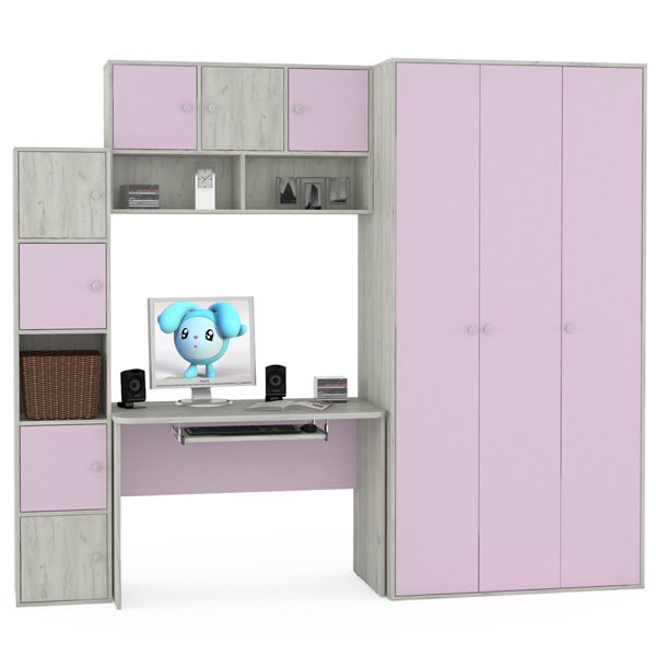 Комплект мебели для школьника Тетрис лавандового цвета