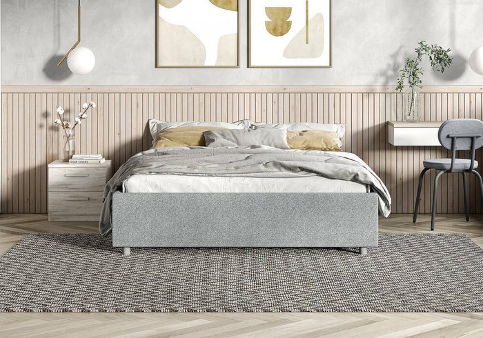 Кровать Scandinavia 180х200 пепельного цвета без основания и подъемного механизма - купить Кровати для спальни по цене 21500.0