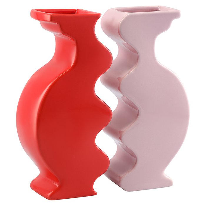 Набор из двух ваз Love Puzzle красно-розового цвета - купить Вазы  по цене 5900