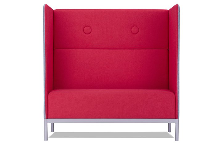 Прямой диван Привато серо-красного цвета - лучшие Прямые диваны в INMYROOM