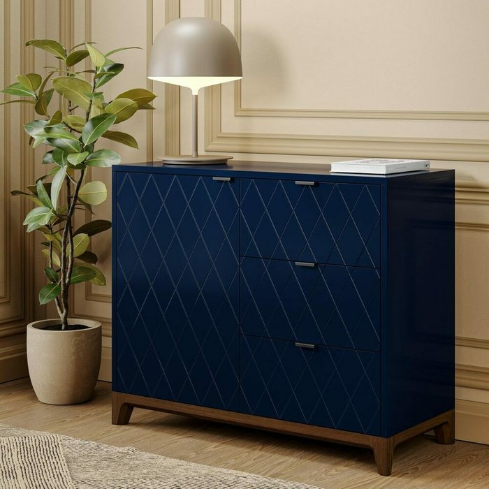 Комод Case CS029 темно-синего цвета - лучшие Комоды в INMYROOM Комод Case CS029 темно-синего цвета - лучшие Комоды в INMYROOM