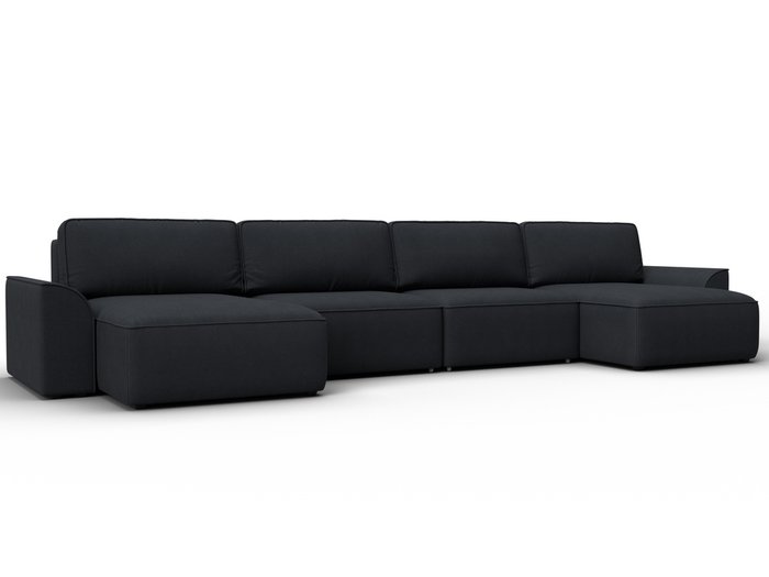 Угловой диван-кровать Лига-048 лонг темно-серого цвета (замша) Угловой диван-кровать Лига-048 лонг темно-серого цвета (замша)