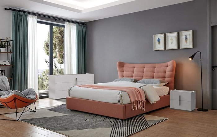 Кровать Venezia 180х200 кораллового цвета с подъемным механизмом - лучшие Кровати для спальни в INMYROOM