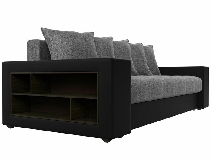 Прямой диван-кровать Дубай серо-черного цвета (ткань/экокожа)  - лучшие Прямые диваны в INMYROOM