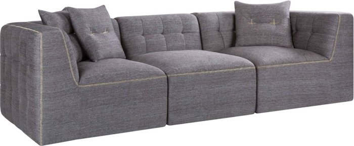 Трехместный диван серого цвета 