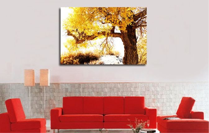 Дизайнерская картина на холсте "Золотые ветви" - купить Принты по цене 3090.0