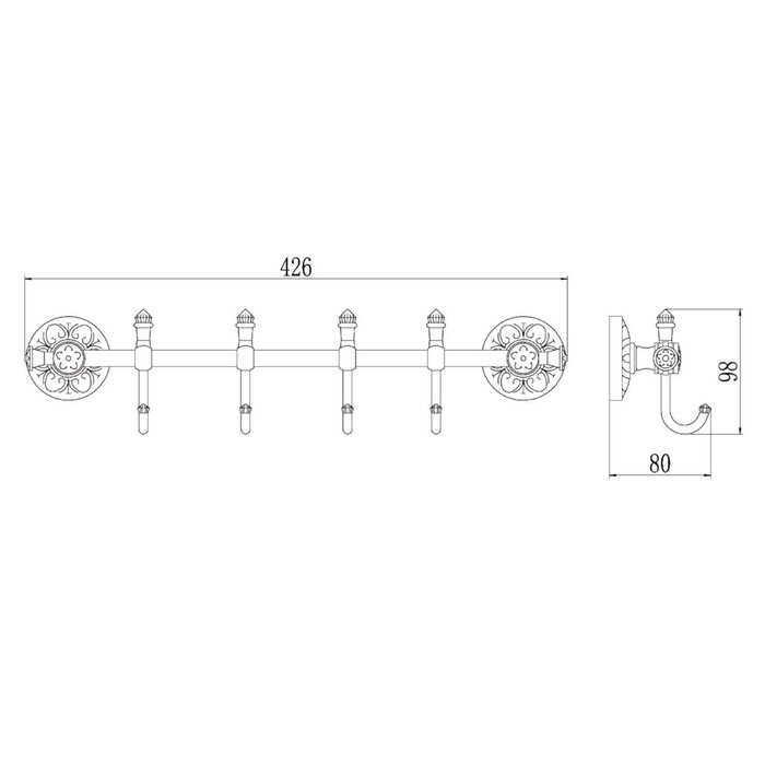 Планка с крючками Savol S-005874C, бронза - купить Держатели для полотенец по цене 5342 Планка с крючками Savol S-005874C, бронза - купить Держатели для полотенец по цене 5342