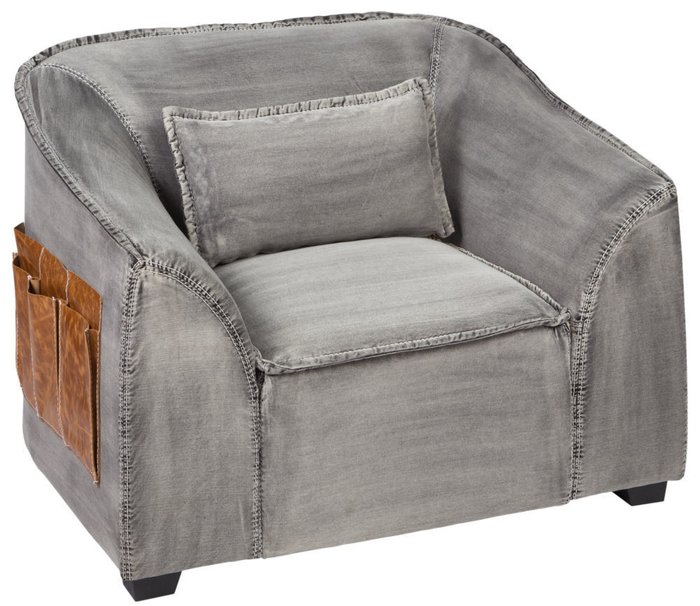 Кресло Benett jeans grey с карманами