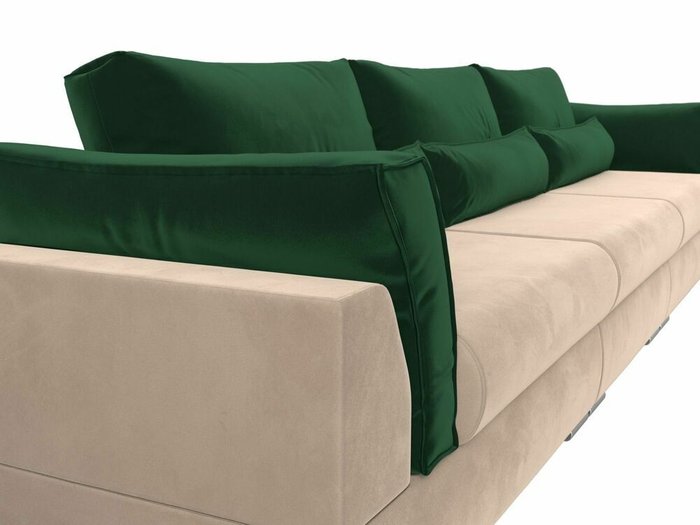 Прямой диван-кровать Пекин Long бежево-зеленого цвета - лучшие Прямые диваны в INMYROOM