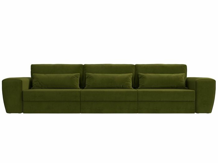 Прямой диван-кровать Лига 008 Long зеленого цвета - купить Прямые диваны по цене 63999.0