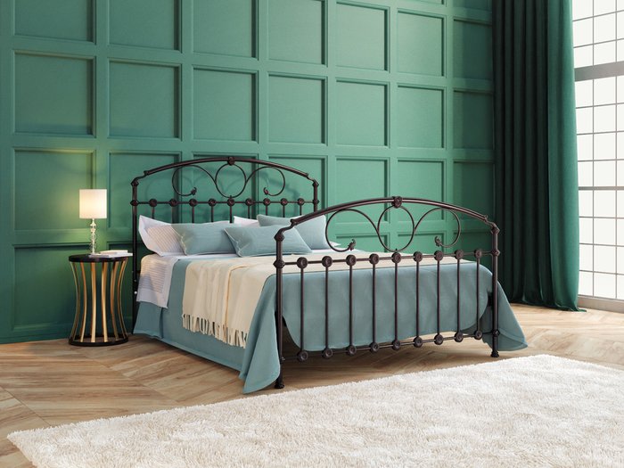 Кровать Розалин 180х200 черно-глянцевого цвета - купить Кровати для спальни по цене 71337.0
