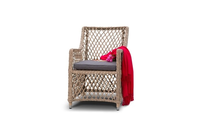 Плетеный кресло  Латте соломенного цвета - лучшие Садовые кресла в INMYROOM