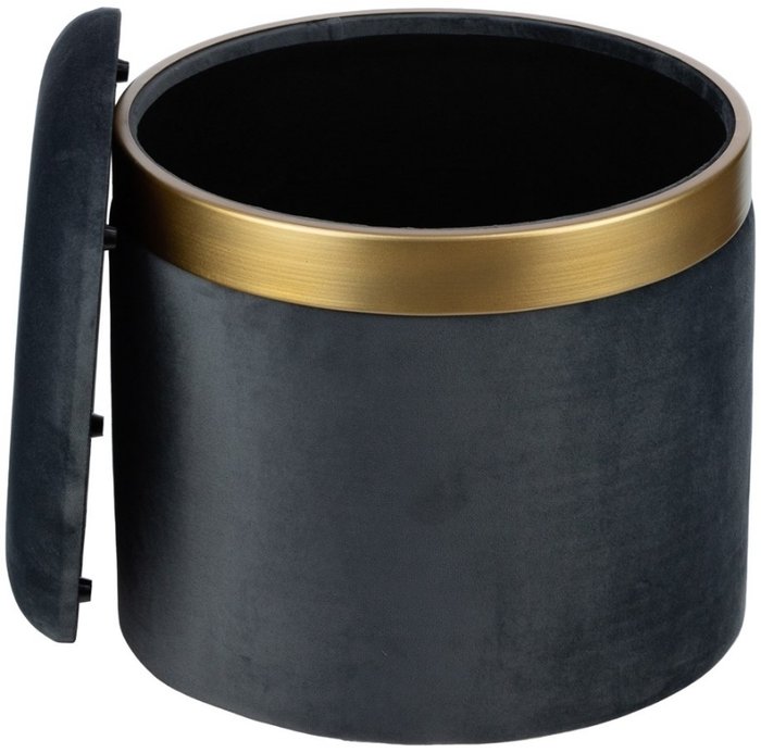 Пуф темно-серого цвета с металлической отделкой - купить Пуфы по цене 6680.0