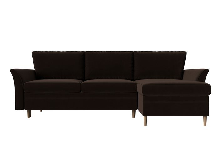 Угловой диван-кровать София темно-коричневого цвета правый угол - купить Угловые диваны по цене 59999.0