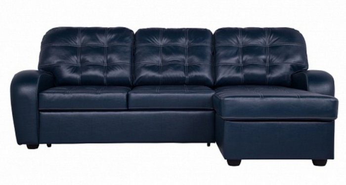 Угловой диван-кровать Сидней с канапе Bellagio Ocean темно-синего цвета