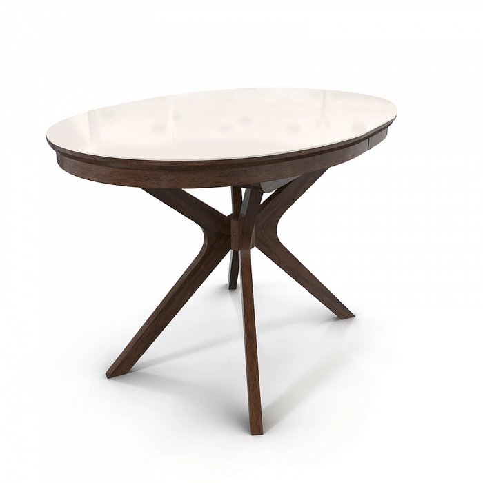 Раздвижной обеденный стол Сильвер Венге со стеклянной столешницей Раздвижной обеденный стол Сильвер Венге со стеклянной столешницей