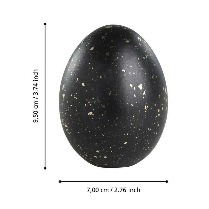 Фигурка яйцо Landjut черного цвета - лучшие Фигуры и статуэтки в INMYROOM