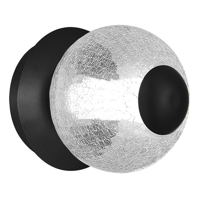 Светильник настенный ST-Luce Черный/Прозрачное кракелированное стекло LED 1*8,5W 3000K PEEK