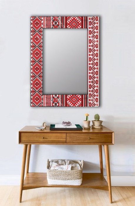 Настенное зеркало Красная заря в раме из массива сосны 75х170 - купить Настенные зеркала по цене 16990.0