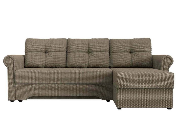 Угловой диван-кровать Леон коричнево-бежевого цвета правый угол - купить Угловые диваны по цене 39999.0