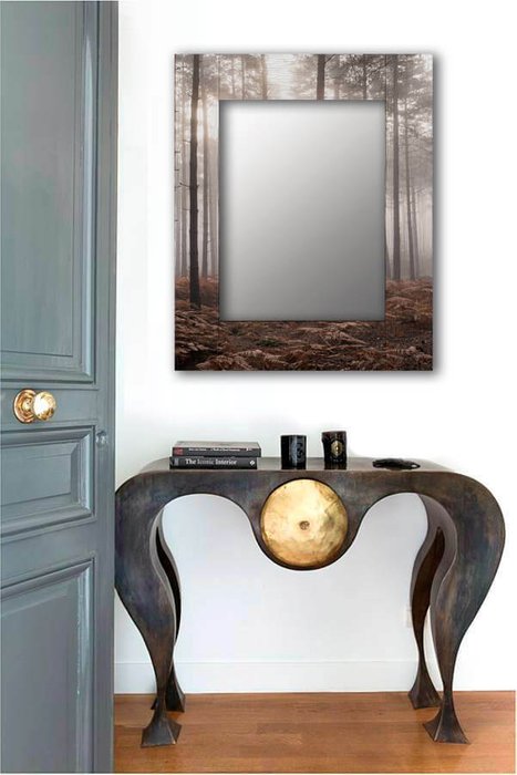 Настенное зеркало Лесной туман 50х65 коричневого цвета - лучшие Настенные зеркала в INMYROOM