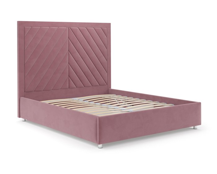 Кровать Мишель 160х190 пудрового цвета с подъемным механизмом (велюр) - лучшие Кровати для спальни в INMYROOM