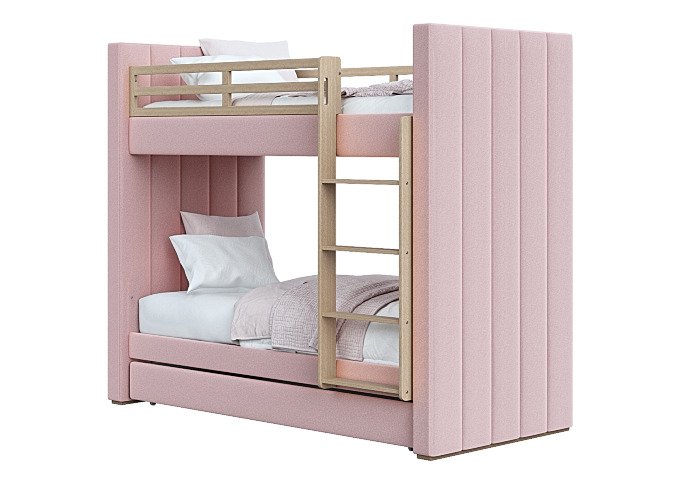 Двухъярусная кровать Cosy 90х200 розового цвета Двухъярусная кровать Cosy 90х200 розового цвета