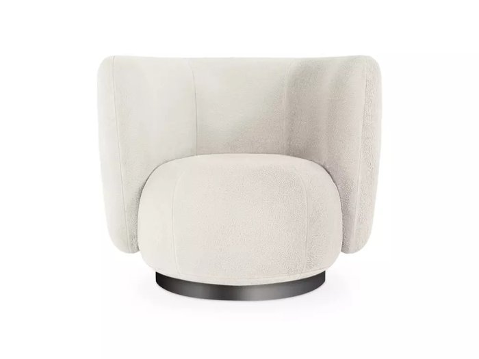 Кресло Lucca вращающееся белого цвета с основанием черного цвета - купить Интерьерные кресла по цене 65070