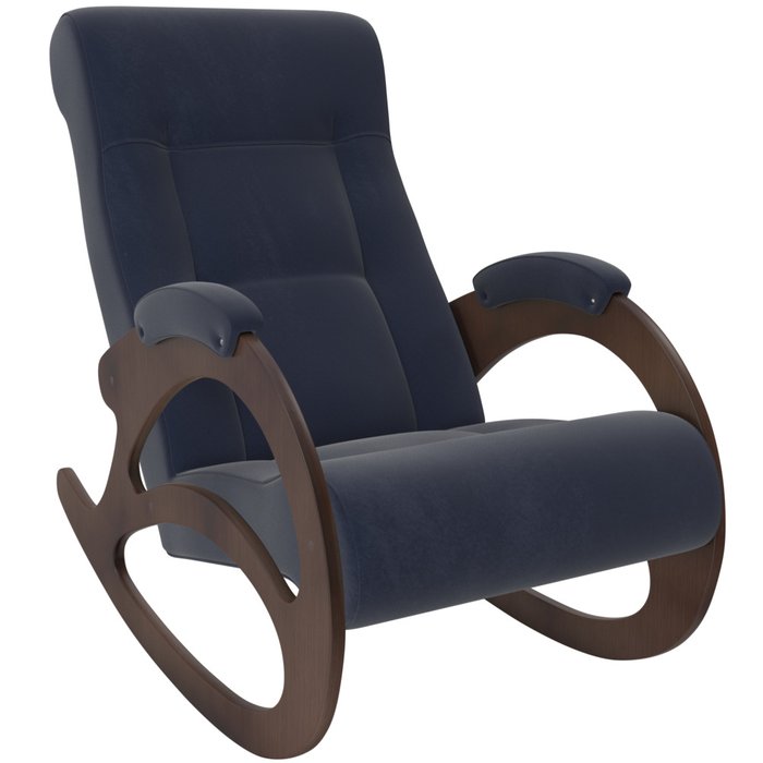 Кресло-качалка Модель 4 без лозы VeronaDenimBlue/орех