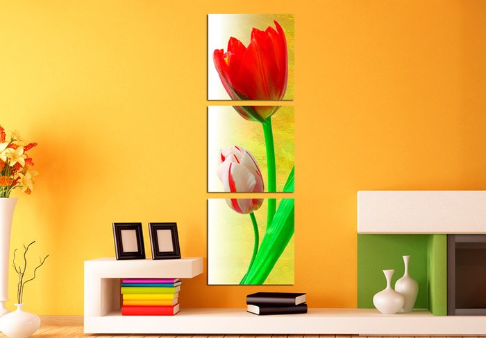 Модульная картина от дизайнера "Тюльпан" - купить Принты по цене 3890.0