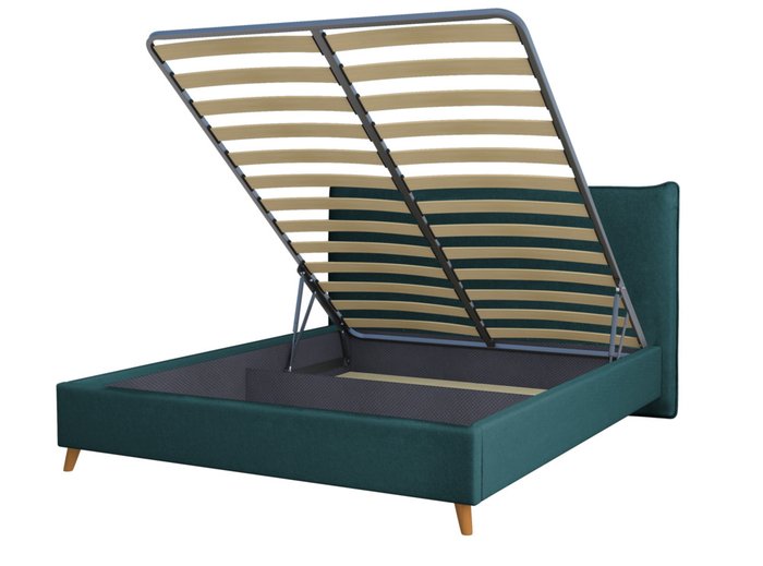 Кровать Kamizo 140х200 темно-зеленого цвета с подъемным механизмом - купить Кровати для спальни по цене 26686.0