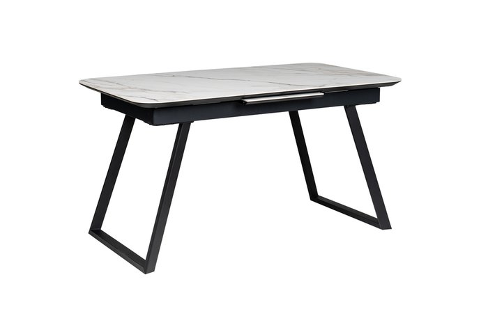 Раздвижной обеденный стол Пеле 120 черно-бежевого цвета Раздвижной обеденный стол Пеле 120 черно-бежевого цвета