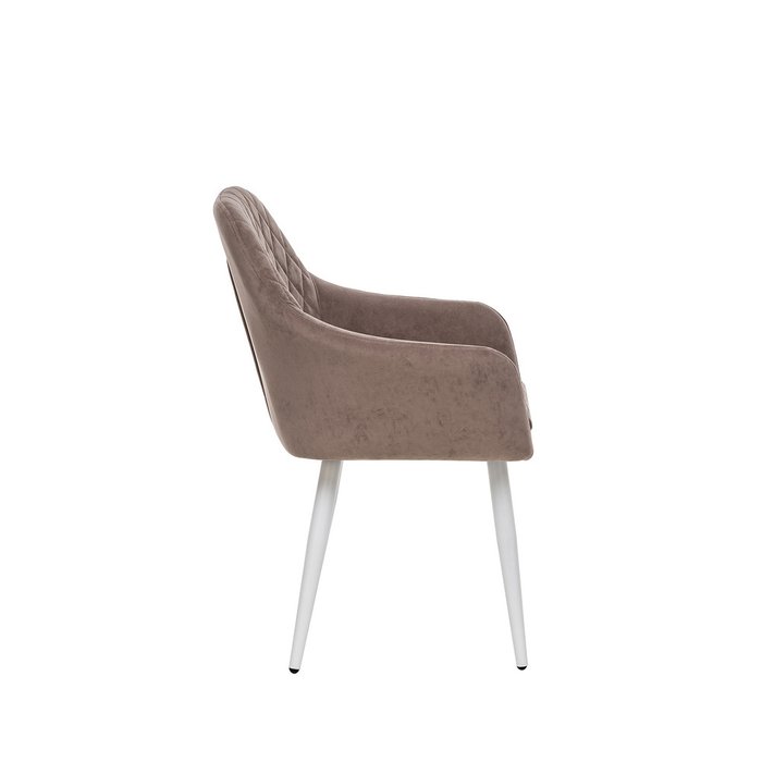 Стул Слим коричневого цвета с белыми ножками - лучшие Обеденные стулья в INMYROOM