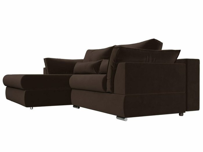 Угловой диван-кровать Пекин коричневого цвета угол левый - лучшие Угловые диваны в INMYROOM