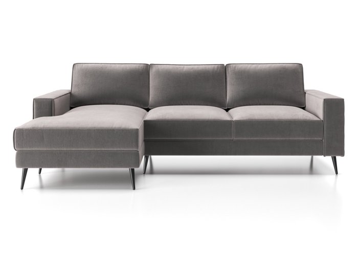 Угловой диван-кровать Мэдисон с оттоманкой коричнево-серого цвета - купить Угловые диваны по цене 156220.0