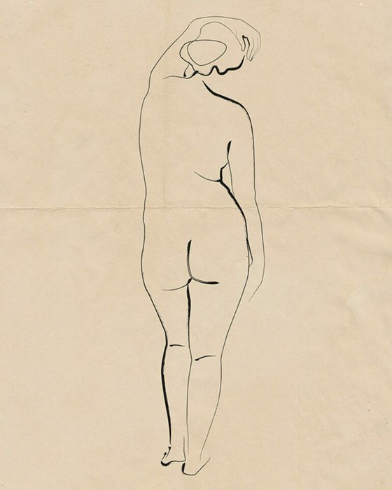 Интерьерный постер Nude 45х60 бежевого цвета - лучшие Принты в INMYROOM Интерьерный постер Nude 45х60 бежевого цвета - лучшие Принты в INMYROOM